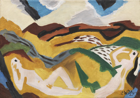 Ernst Wilhelm Nay - Liegende in Landschaft