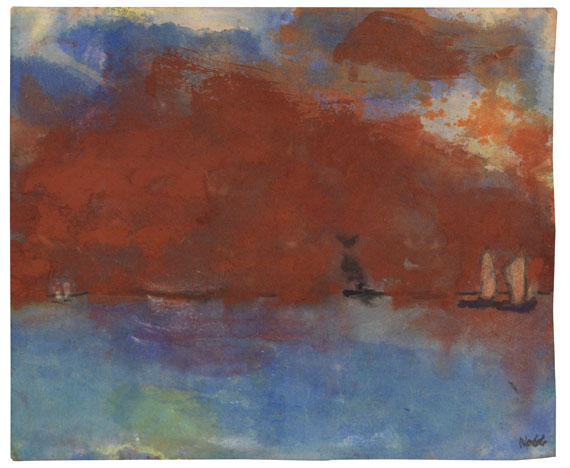Emil Nolde - Meerlandschaft mit rotem Abendhimmel
