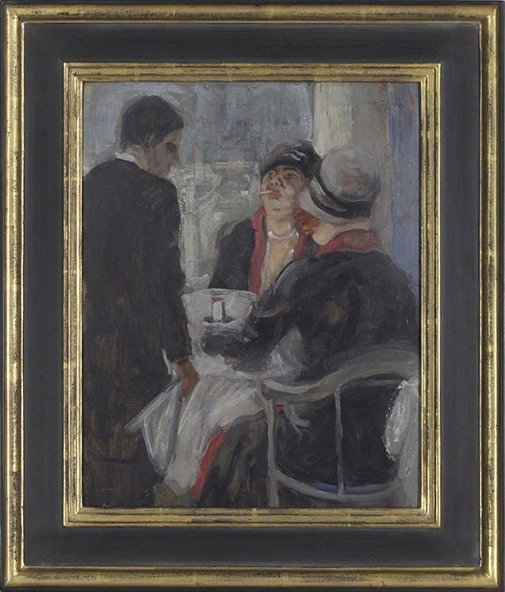 Georg Tappert - Zwei Frauen und Kellner im Café - Frame image