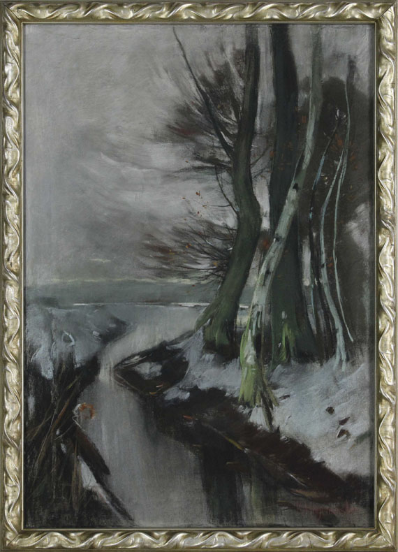 Karl Hagemeister - Märkische Winterlandschaft (Ufer am Wentorf-Graben) - Frame image