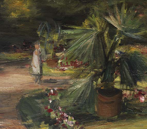 Max Liebermann - Garten mit Palme und zwei weiblichen Figuren - 