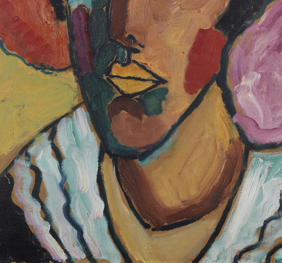 Alexej von Jawlensky - Frauenkopf mit Blumen im Haar - 