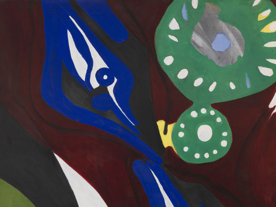 Ernst Wilhelm Nay - Die Uhr (Krapplack, Blau und Grün) - 