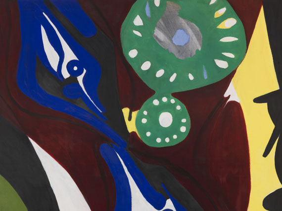 Ernst Wilhelm Nay - Die Uhr (Krapplack, Blau und Grün)