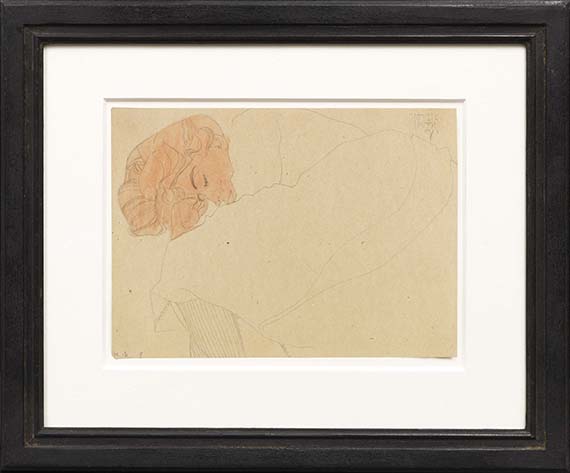 Egon Schiele - Schlafendes Mädchen (Melanie Schiele) - Frame image