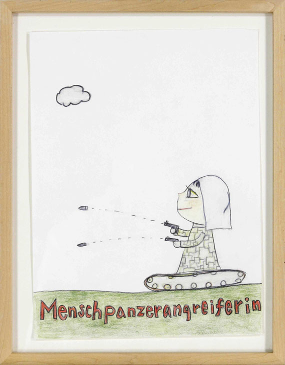 Yoshitomo Nara - Menschpanzerangreiferin - Frame image