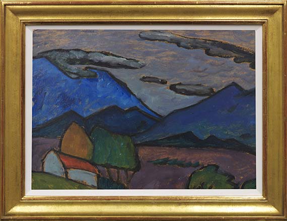 Gabriele Münter - Berglandschaft mit Haus - Frame image