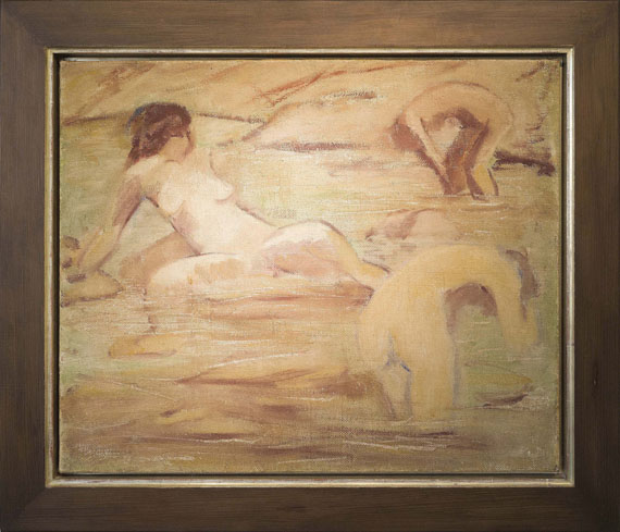 Otto Mueller - Drei badende Mädchen - Frame image