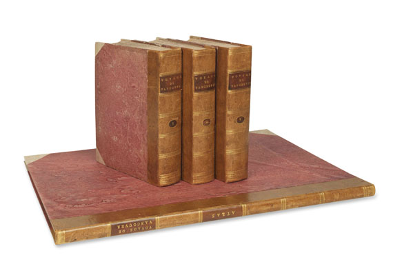 George Vancouver - Voyage de decouvertes. 3 Bände und 1 Atlas - 