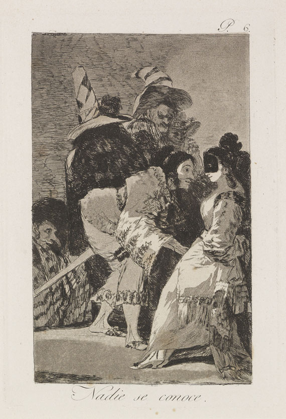 Francisco de Goya - 5 Aquatintaradierungen aus: Los Caprichos