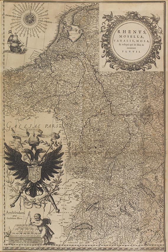 Blaeu - Rhenus, Mosella, Vahalis, mosa ... fluvvii