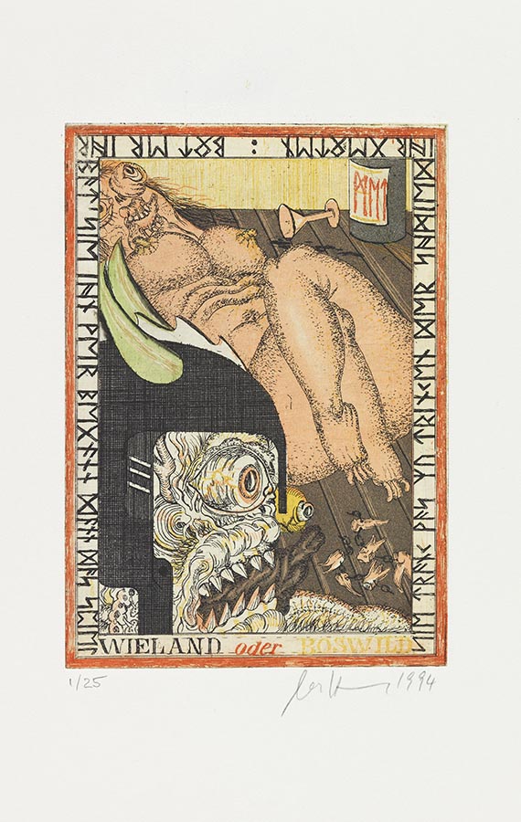 Hans Carl Artmann - Gesänge der Hämmer. Vorzugsausgabe. Dabei: 1 Einblattdruck - 