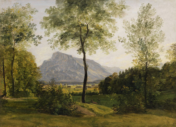 Johann Georg von Dillis - Landschaft mit dem Untersberg bei Salzburg