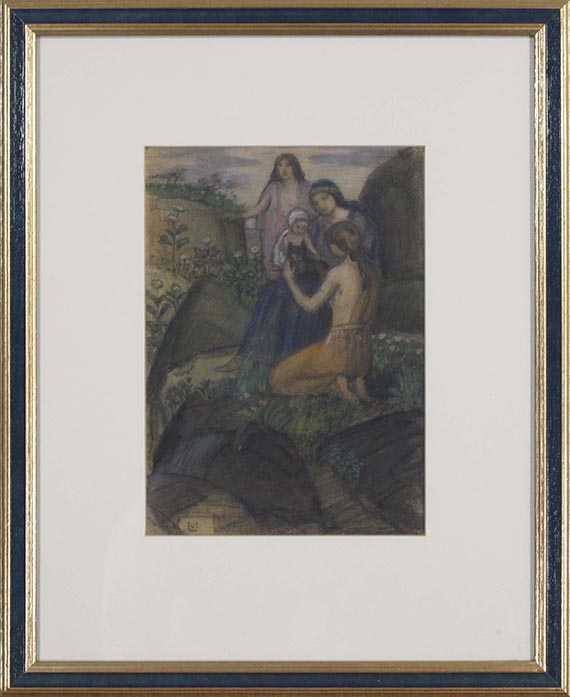 Ludwig von Hofmann - Frauen mit Kind in arkadischer Landschaft - Frame image
