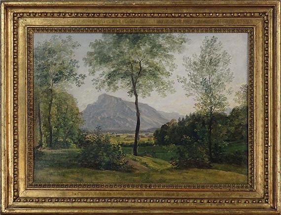 Johann Georg von Dillis - Landschaft mit dem Untersberg bei Salzburg - Frame image