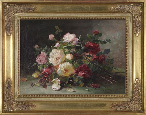Eugène Henri Cauchois - Bouquet de roses - Frame image