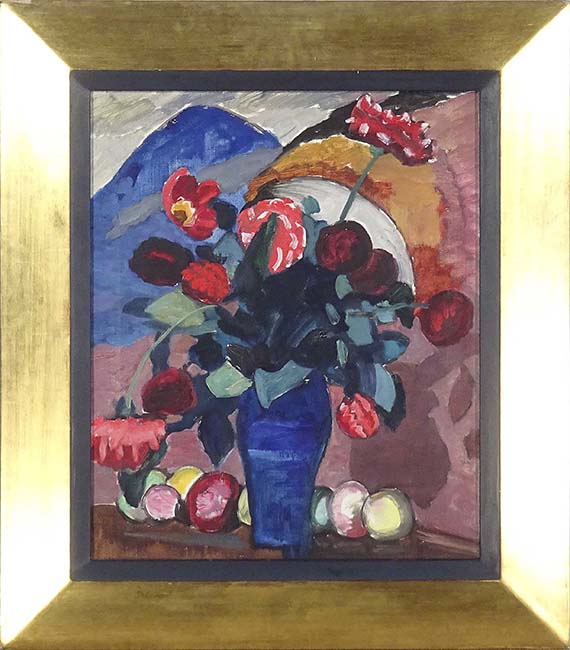 Gabriele Münter - Blumen in blauer Vase - Frame image