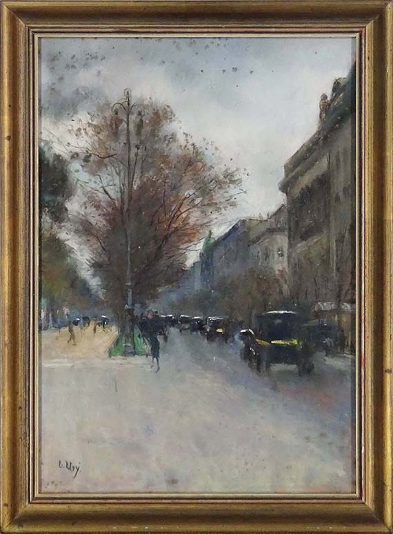 Lesser Ury - Berliner Straßenszene im Herbst (Hotel Adlon, Berlin) - Frame image