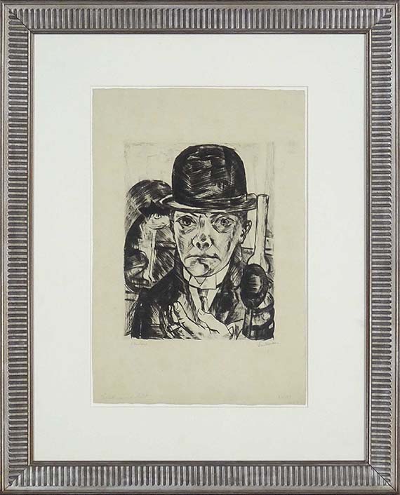 Max Beckmann - Selbstbildnis mit steifem Hut - Frame image