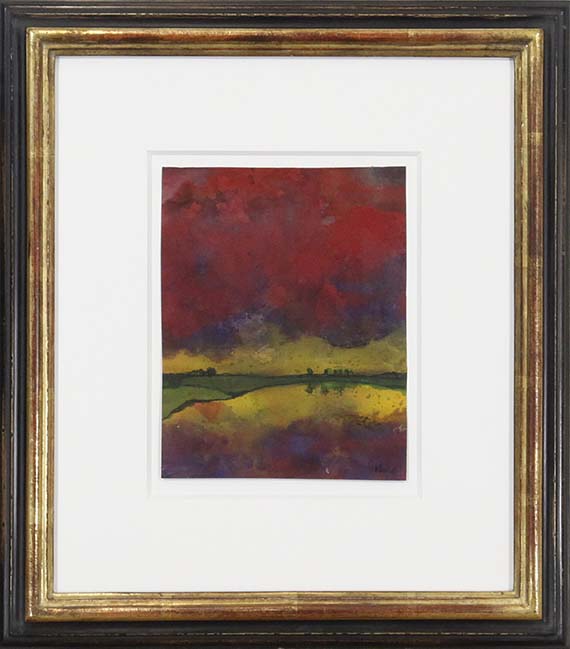 Emil Nolde - See mit Uferlandschaft im Abendlicht - Frame image