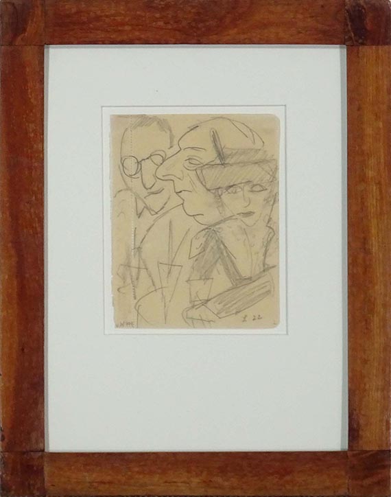 Max Beckmann - Zwei Männer und eine Frau am Bartisch - Frame image