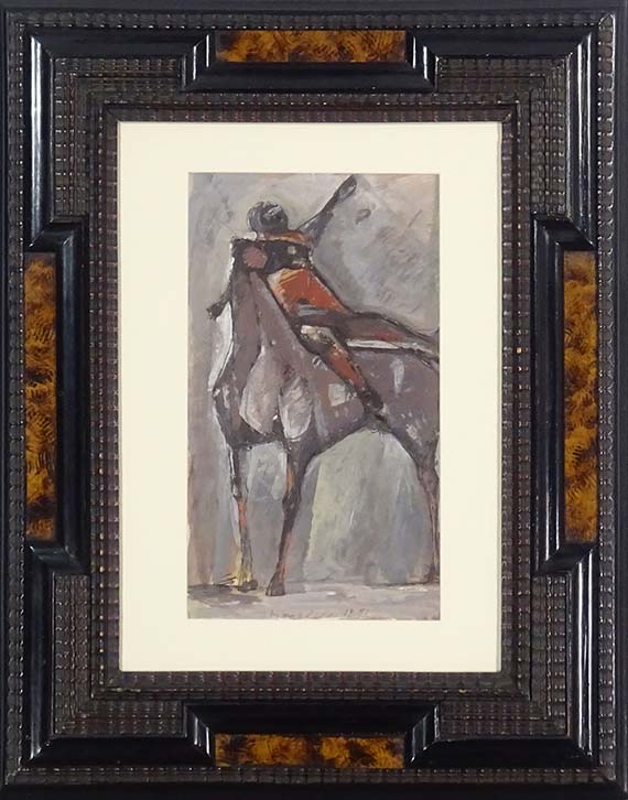 Marino Marini - Cavallo e cavaliere di tre quarti - Frame image