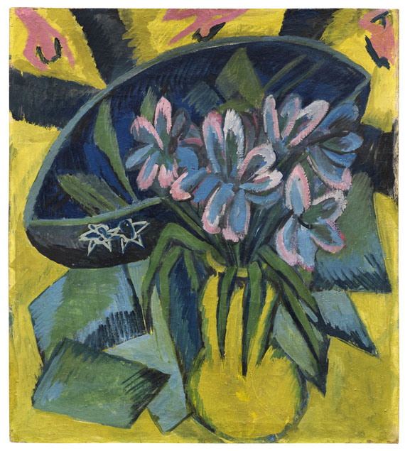 Ernst Ludwig Kirchner - Verblühte Tulpen / Porträt Simon Guttmann, sitzend