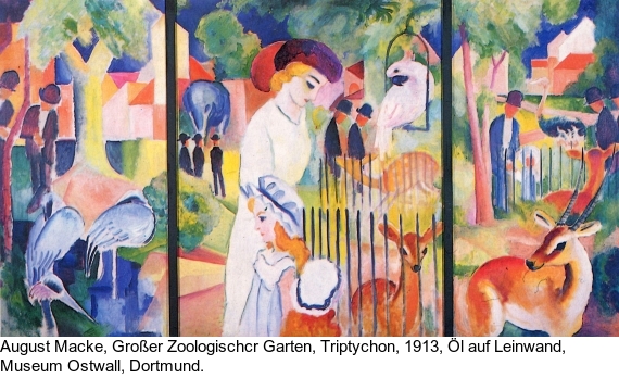 August Macke - Mädchen mit blauen Vögeln (Kind mit blauen Vögeln) - 