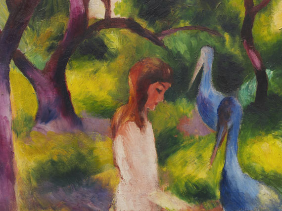 August Macke - Mädchen mit blauen Vögeln (Kind mit blauen Vögeln)