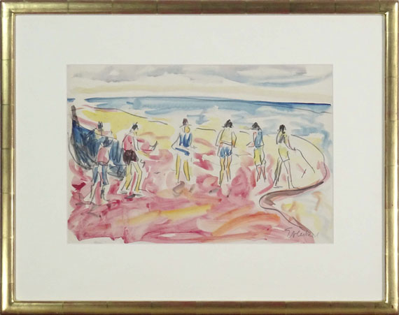 Erich Heckel - Fischer am Strand - Frame image