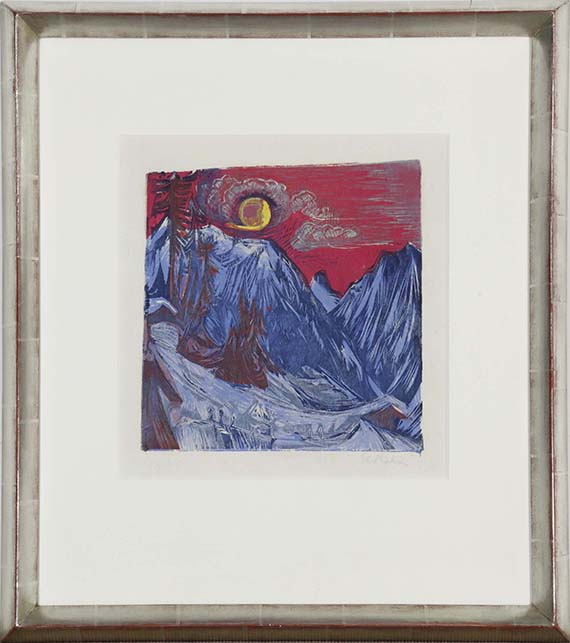 Ernst Ludwig Kirchner - Wintermondnacht – Längmatte bei Monduntergang - Frame image