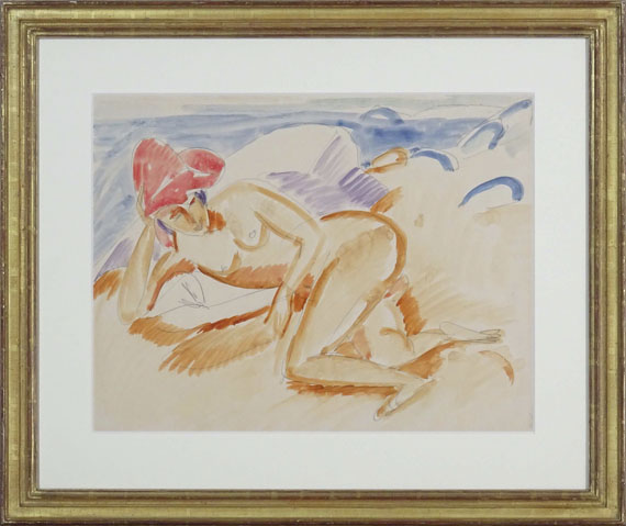 Ernst Ludwig Kirchner - Akt mit rotem Hut - Frame image