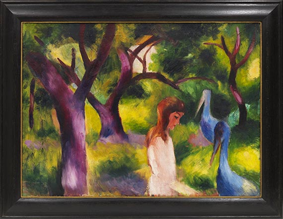 August Macke - Mädchen mit blauen Vögeln (Kind mit blauen Vögeln) - Frame image