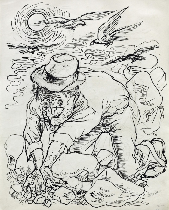 George Grosz - A Gold Story (illustration for Esquire Magazine)