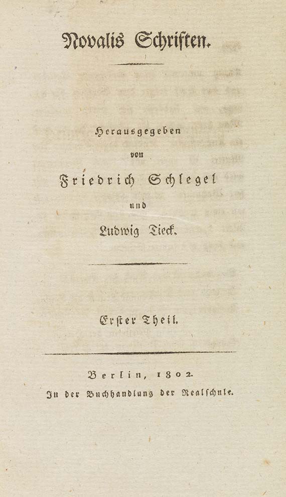 Novalis - Schriften. 2 Bände