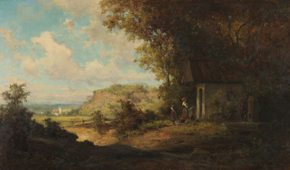 Willy Moralt - Mädchen vor Waldkapelle