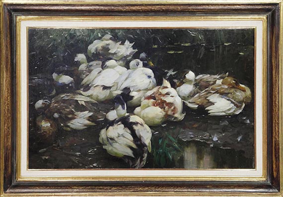 Alexander Koester - 12 Enten im Wasser - Frame image