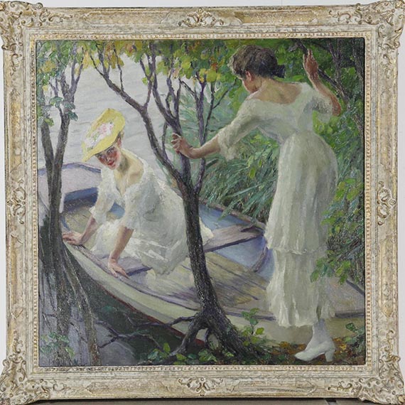 Edward Cucuel - Zwei Damen im Kahn - Frame image