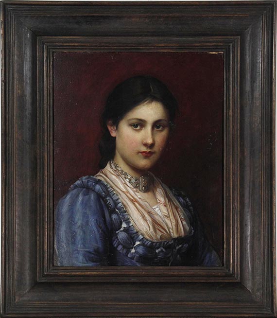 Franz von Defregger - Mädchen im Dirndl - Frame image