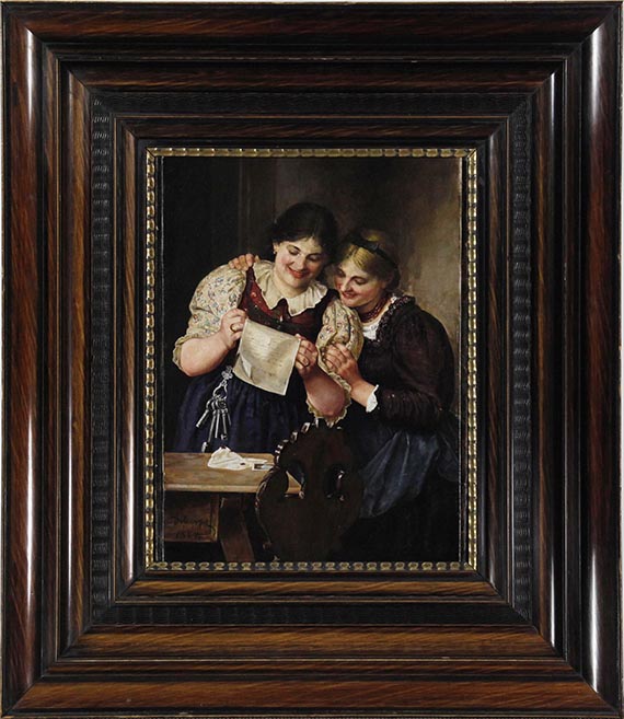 Franz von Defregger - Der Liebesbrief - Frame image