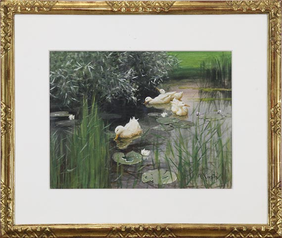 Alexander Koester - Enten im Seerosenteich - Frame image