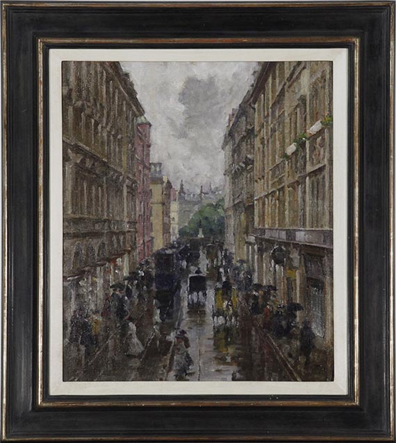 Charles (Karl) Vetter - Maffeistraße im Regen - Frame image