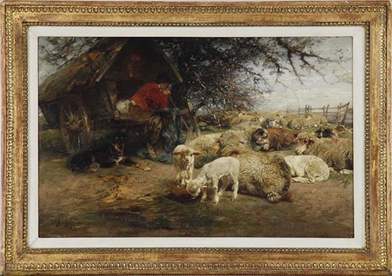 Heinrich von Zügel - Am Schäferkarren - Frame image