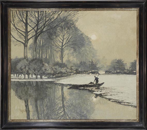 Max Clarenbach - Winterlandschaft mit Kahnfischer - Frame image