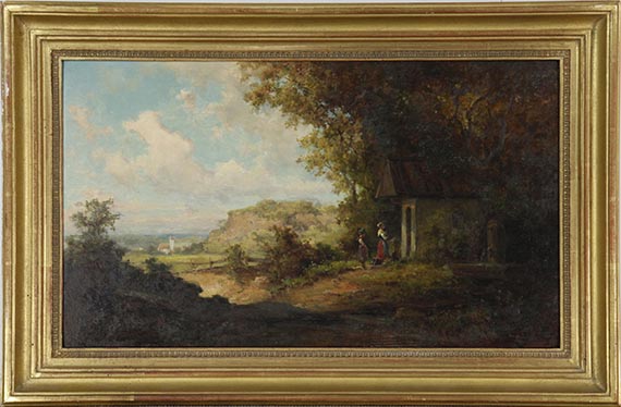 Willy Moralt - Mädchen vor Waldkapelle - Frame image
