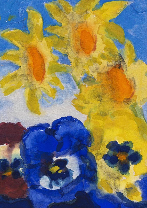 Emil Nolde - Dahlienblüten und Stiefmütterchen