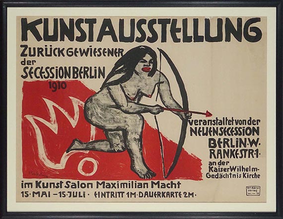Hermann Max Pechstein - Plakat: Kunstausstellung Zurückgewiesener der Secession Berlin - Frame image