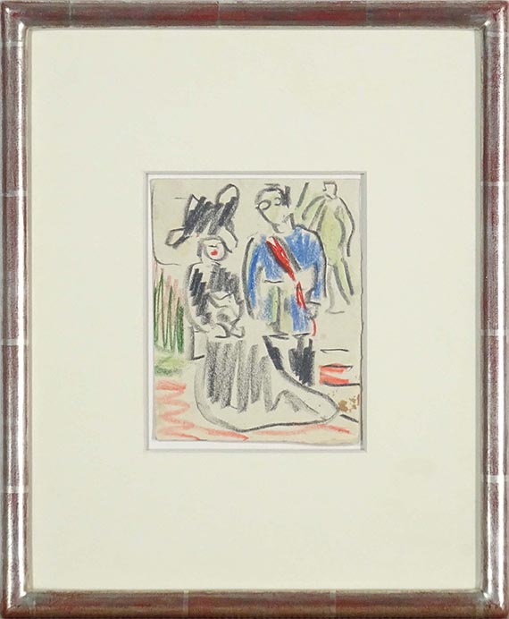 Ernst Ludwig Kirchner - Stehendes Paar (Corpsstudent) - Frame image