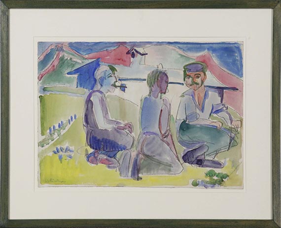 Ernst Ludwig Kirchner - Sitzende Bauern (Lagernde Bauern) - Frame image