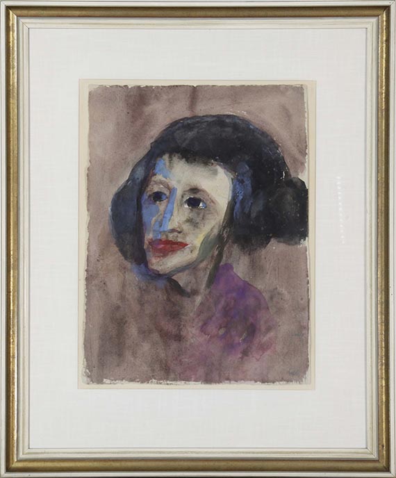 Emil Nolde - Frauenkopf mit schwarzem Haar - Frame image